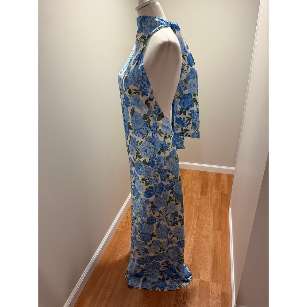 Show Me Your MuMu Lisa Maxi Dress Cottage Floral Blue Size Small - Picture 8 of 9